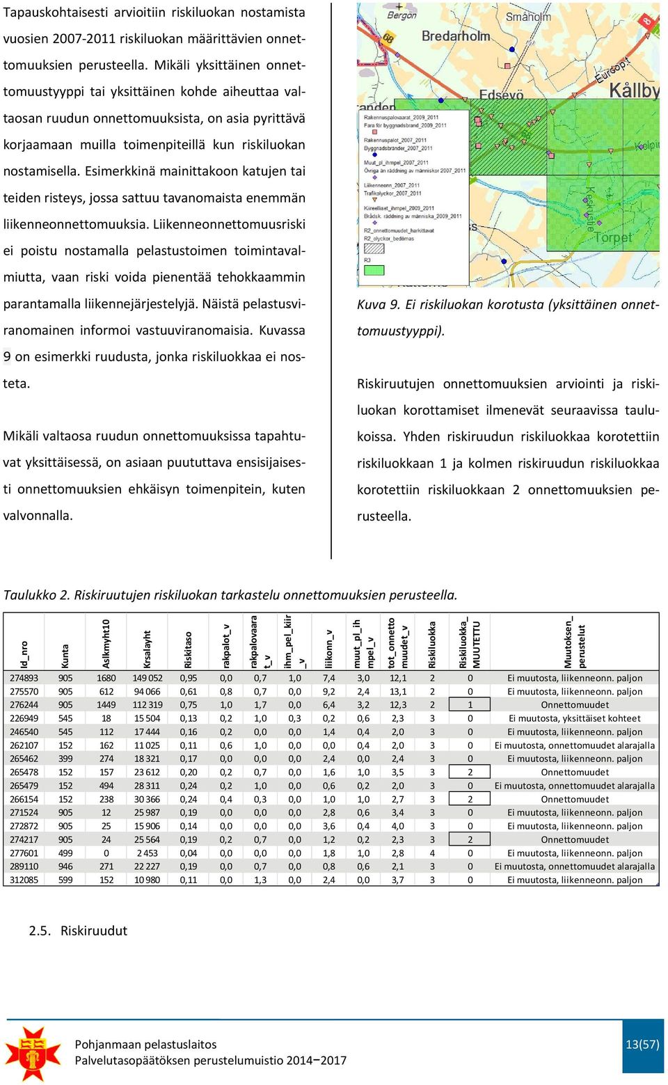 Esimerkkinä mainittakoon katujen tai teiden risteys, jossa sattuu tavanomaista enemmän liikenneonnettomuuksia.