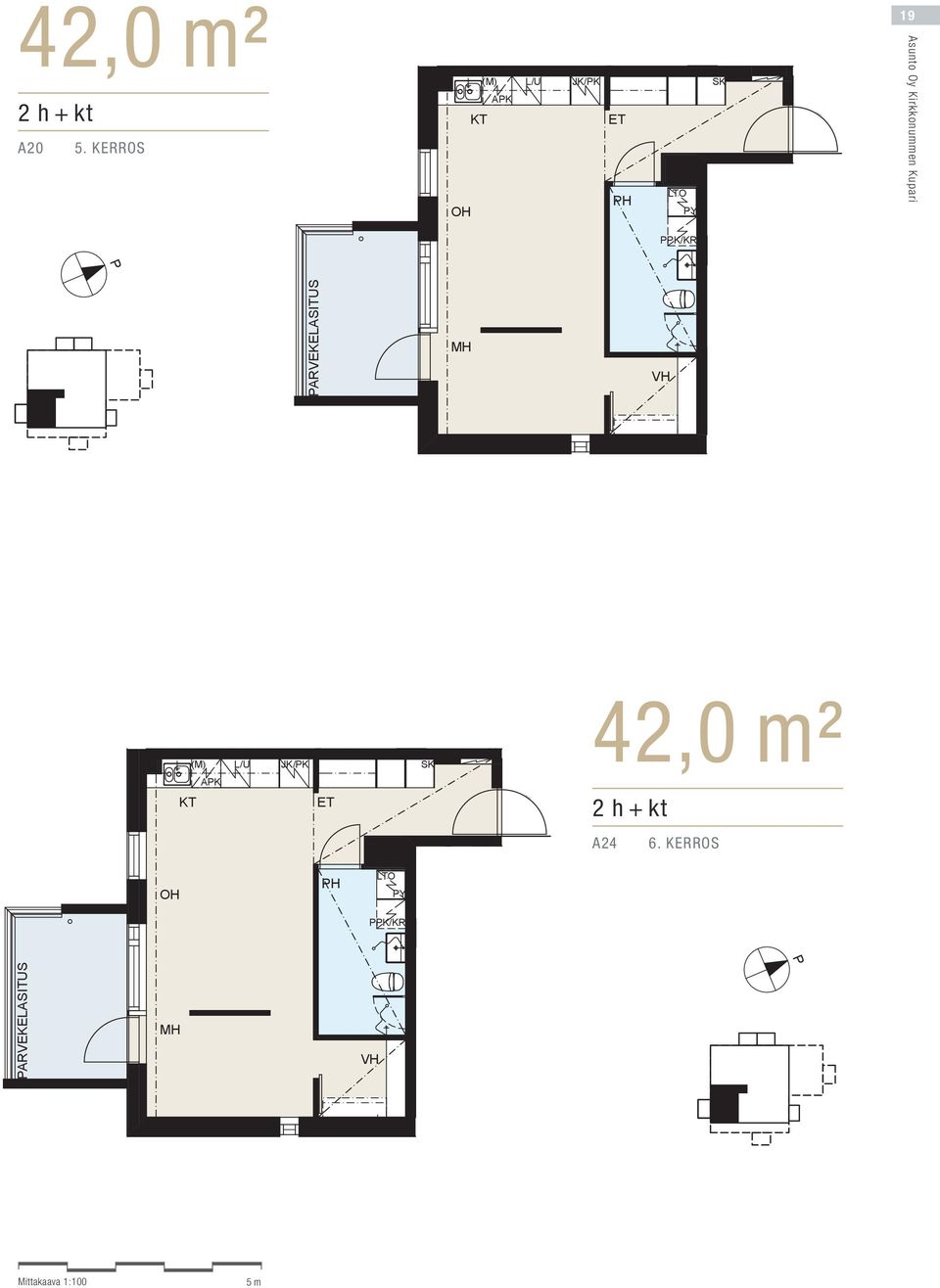 kerros 19 2H+ 42,0 m 2 