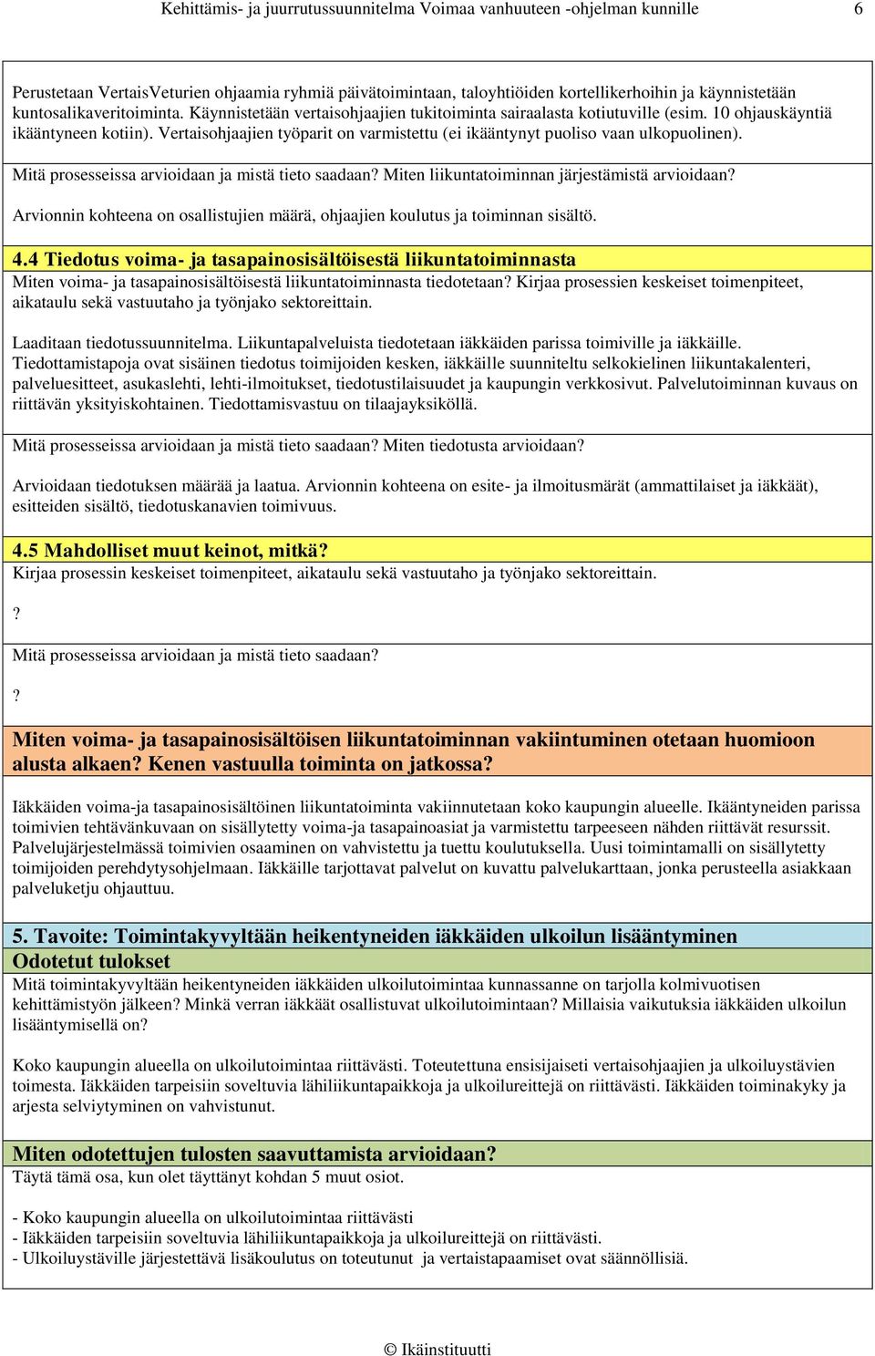 Vertaisohjaajien työparit on varmistettu (ei ikääntynyt puoliso vaan ulkopuolinen).