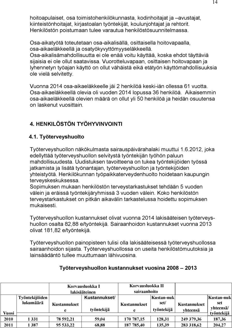 Osa-aikalisämahdollisuutta ei ole enää voitu käyttää, koska ehdot täyttäviä sijaisia ei ole ollut saatavissa.
