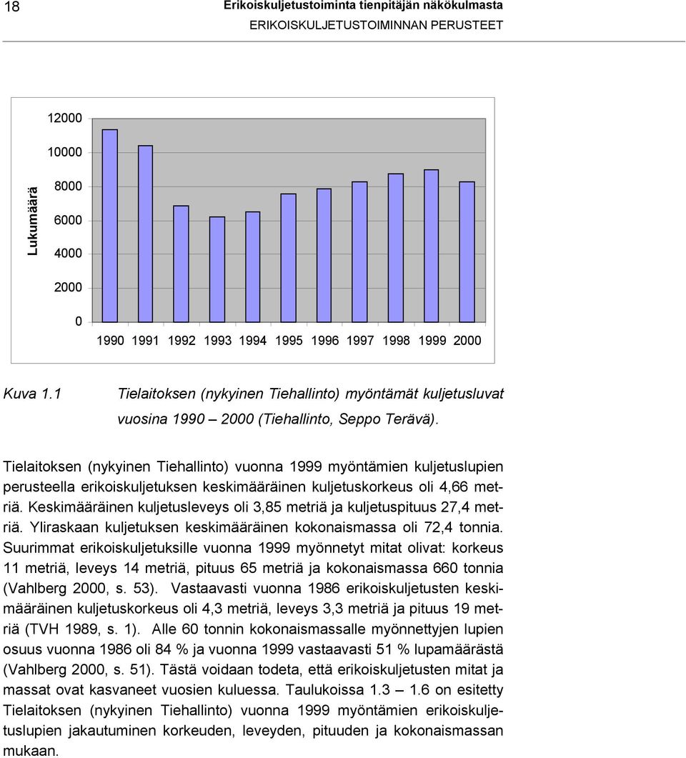 Tielaitoksen (nykyinen Tiehallinto) vuonna 1999 myöntämien kuljetuslupien perusteella erikoiskuljetuksen keskimääräinen kuljetuskorkeus oli 4,66 metriä.