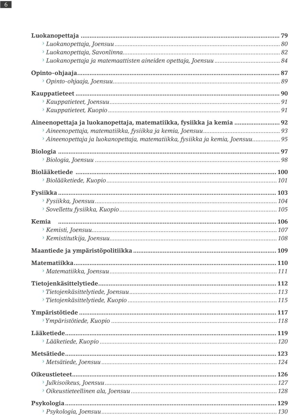 .. 92 Aineenopettaja, matematiikka, fysiikka ja kemia, Joensuu... 93 Aineenopettaja ja luokanopettaja, matematiikka, fysiikka ja kemia, Joensuu... 95 Biologia... 97 Biologia, Joensuu.