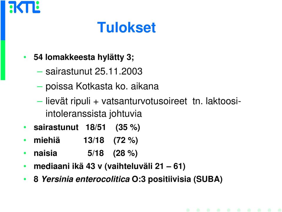 laktoosiintoleranssista johtuvia sairastunut 18/51 (35 %) miehiä 13/18 (72 %)