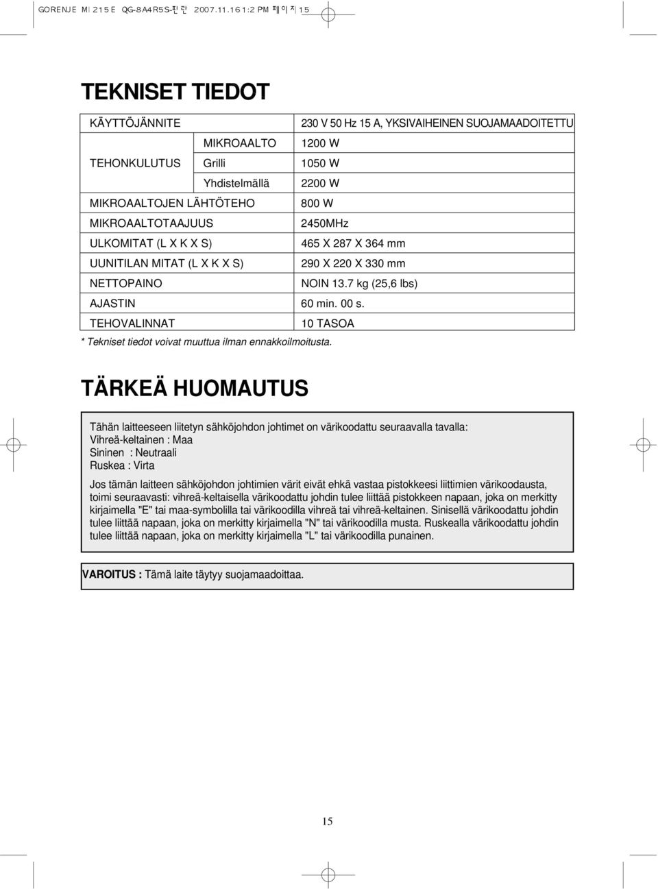 TEHOVALINNAT 10 TASOA * Tekniset tiedot voivat muuttua ilman ennakkoilmoitusta.