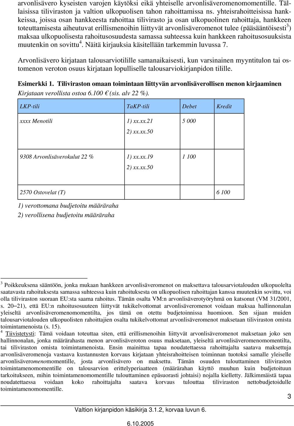 (pääsääntöisesti 3 ) maksaa ulkopuolisesta rahoitusosuudesta samassa suhteessa kuin hankkeen rahoitusosuuksista muutenkin on sovittu 4. Näitä kirjauksia käsitellään tarkemmin luvussa 7.