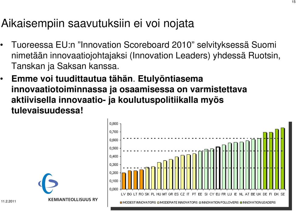 Tanskan ja Saksan kanssa. Emme voi tuudittautua tähän.