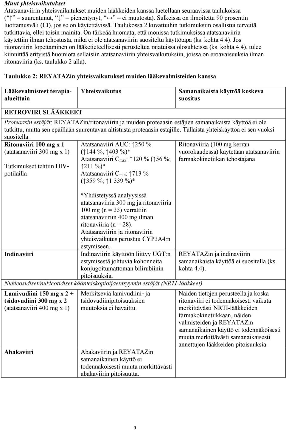 On tärkeää huomata, että monissa tutkimuksissa atatsanaviiria käytettiin ilman tehostusta, mikä ei ole atatsanaviirin suositeltu käyttötapa (ks. kohta 4.4).