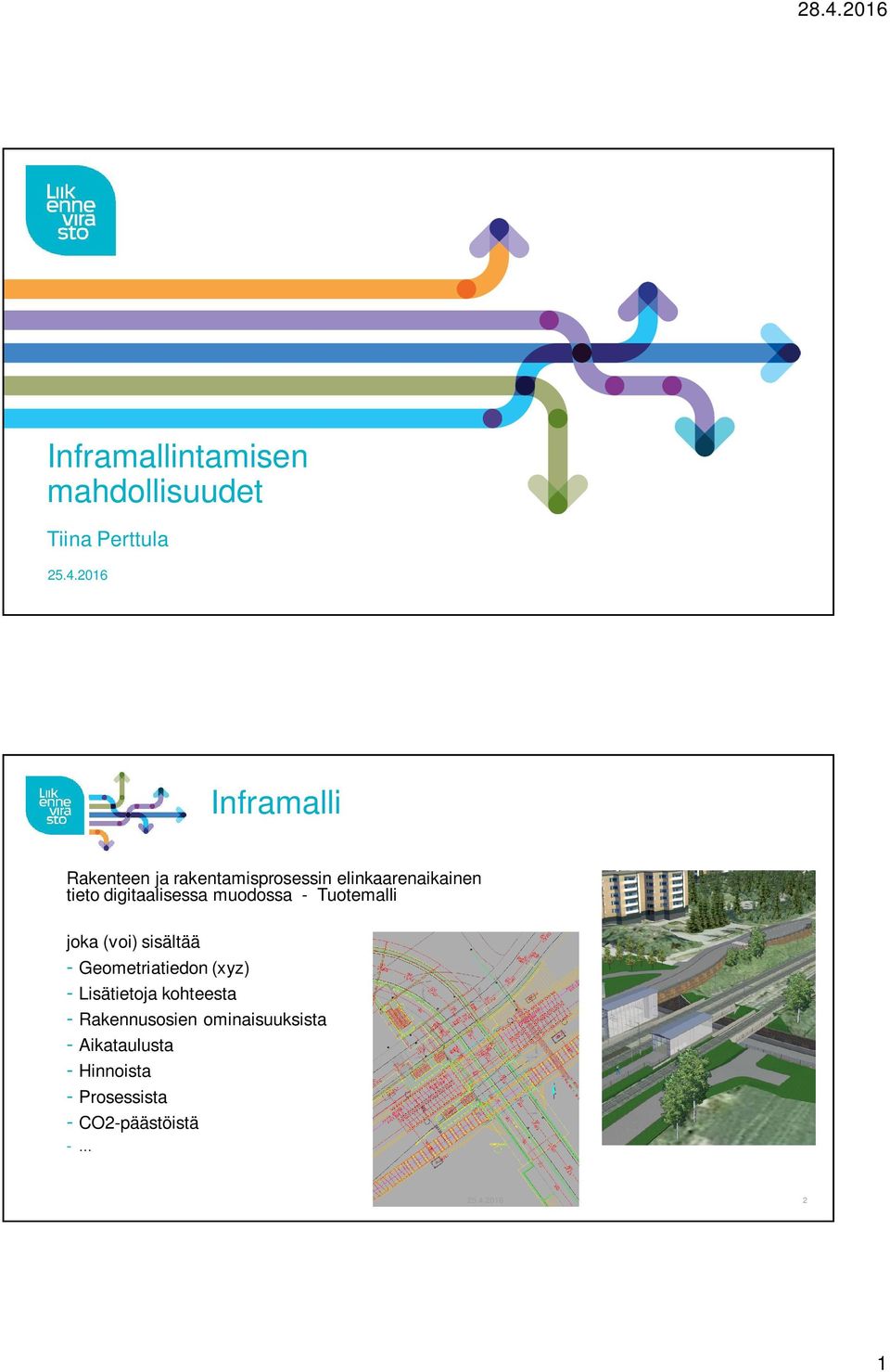 digitaalisessa muodossa - Tuotemalli joka (voi) sisältää - Geometriatiedon (xyz) -