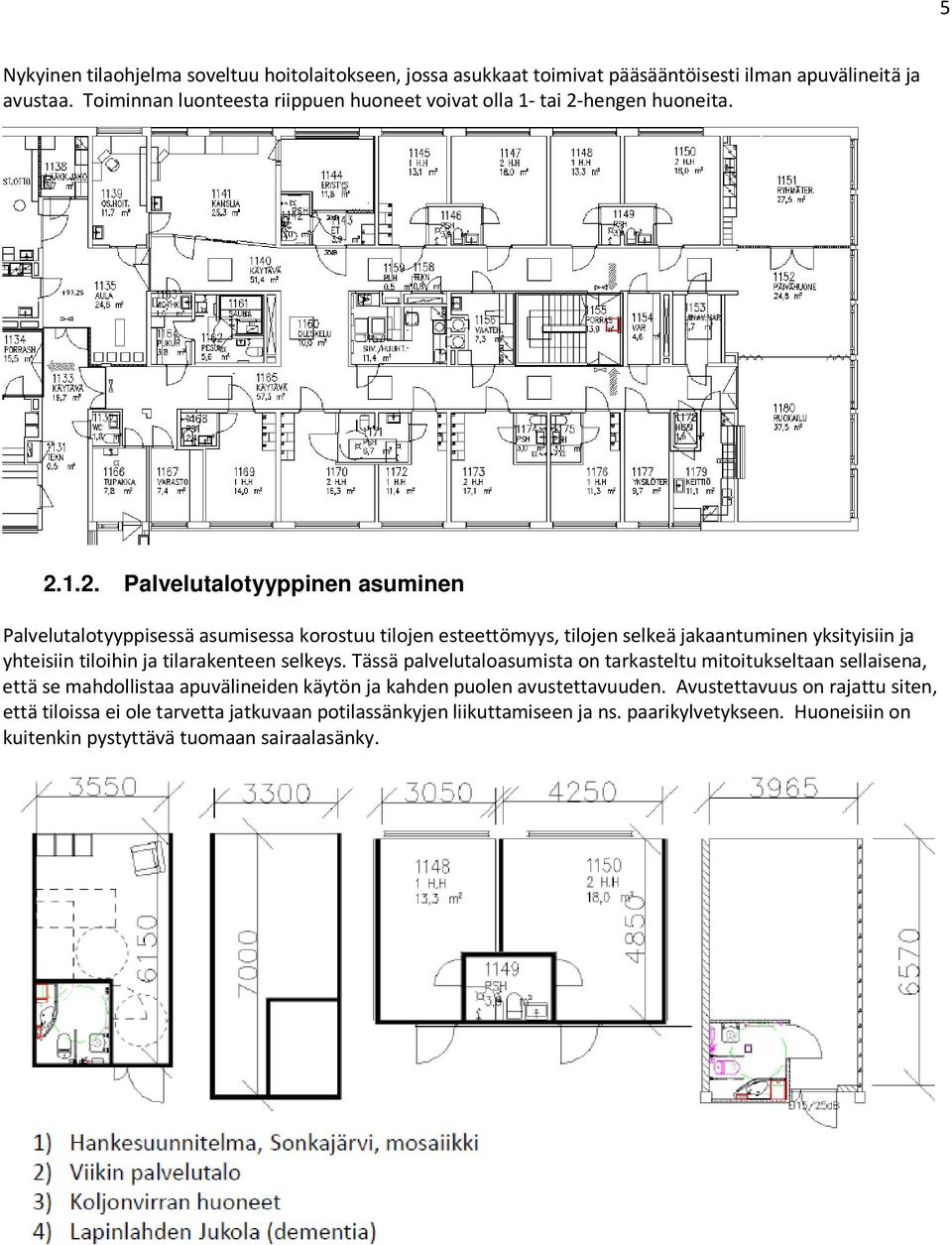 hengen huoneita. 2.