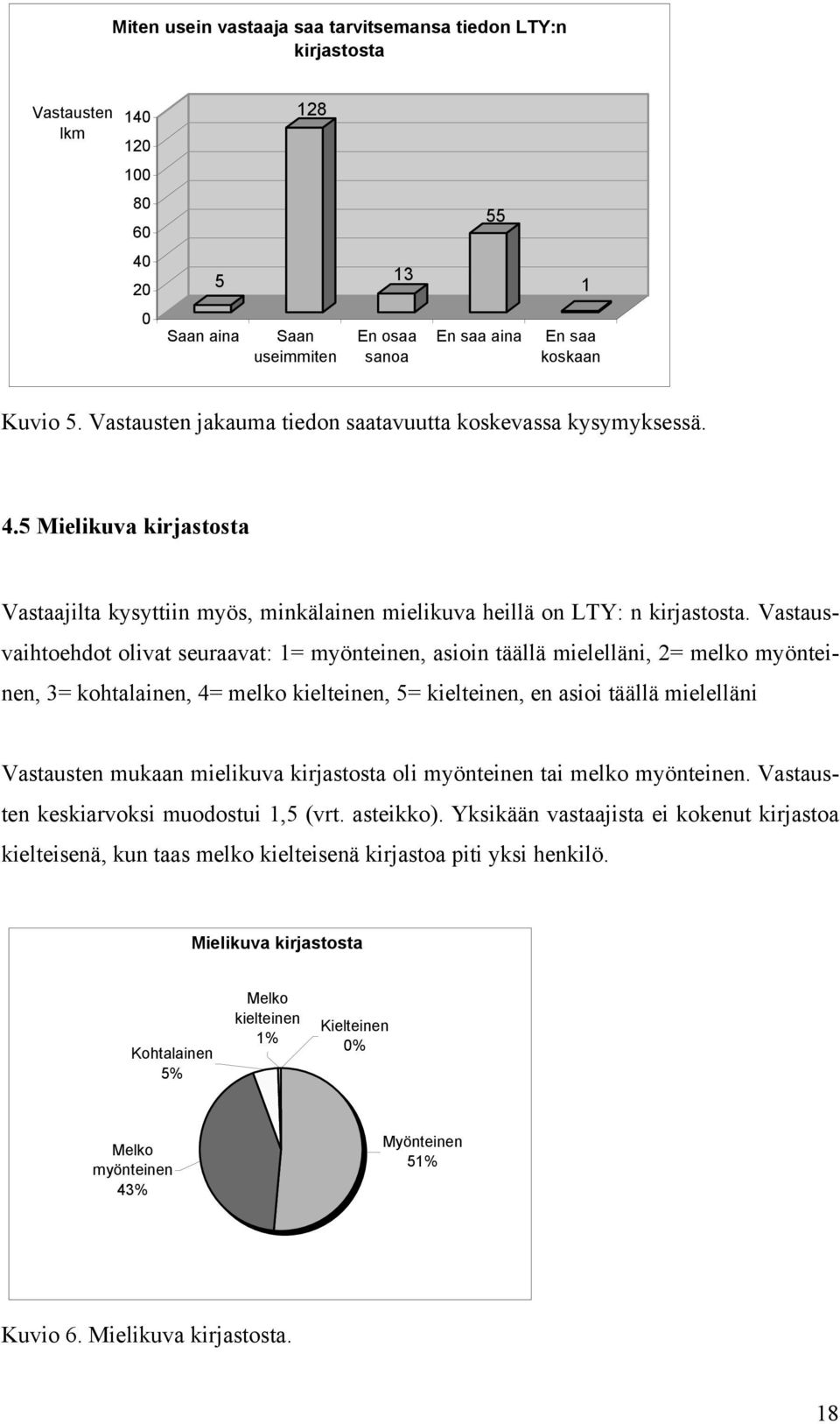 Vastausvaihtoehdot olivat seuraavat: 1= myönteinen, asioin täällä mielelläni, 2= melko myönteinen, 3= kohtalainen, 4= melko kielteinen, 5= kielteinen, en asioi täällä mielelläni Vastausten mukaan