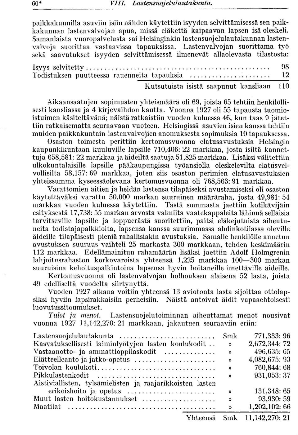 Lastenvalvojan suorittama työ sekä saavutukset isyyden selvittämisessä ilmenevät allaolevasta tilastosta: Isyys selvitetty 98 Todistuksen puutteessa rauenneita tapauksia 12 Kutsutuista isistä