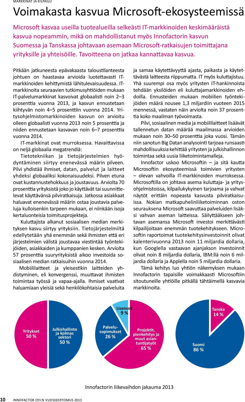 Pitkään jatkuneesta epävakaasta taloustilanteesta johtuen on haastavaa arvioida luotettavasti ITmarkkinoiden kehittymistä lähitulevaisuudessa.