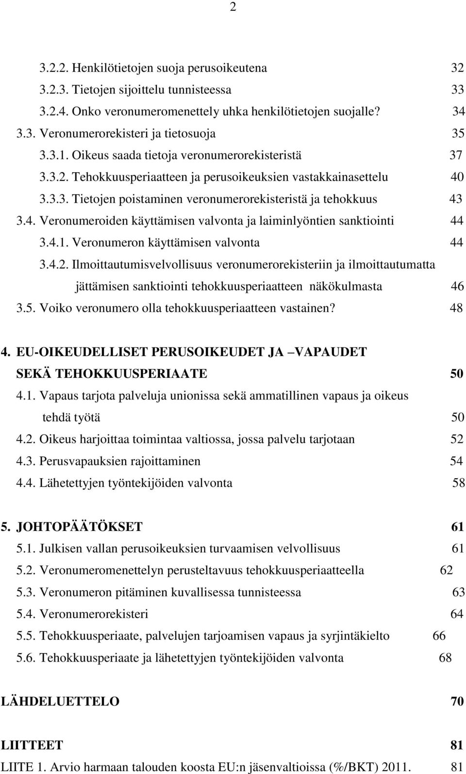 4.1. Veronumeron käyttämisen valvonta 44 3.4.2. Ilmoittautumisvelvollisuus veronumerorekisteriin ja ilmoittautumatta jättämisen sanktiointi tehokkuusperiaatteen näkökulmasta 46 3.5.