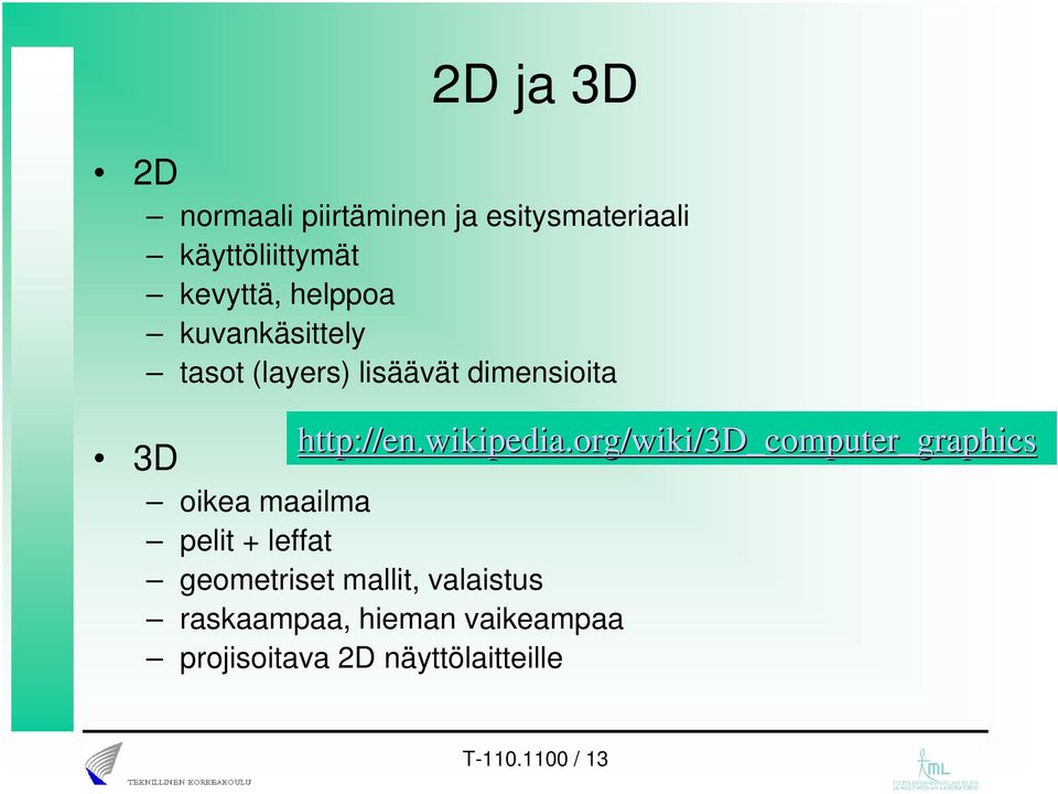 org/wiki/3d_computer_graphics 3D oikea maailma pelit + leffat geometriset mallit,