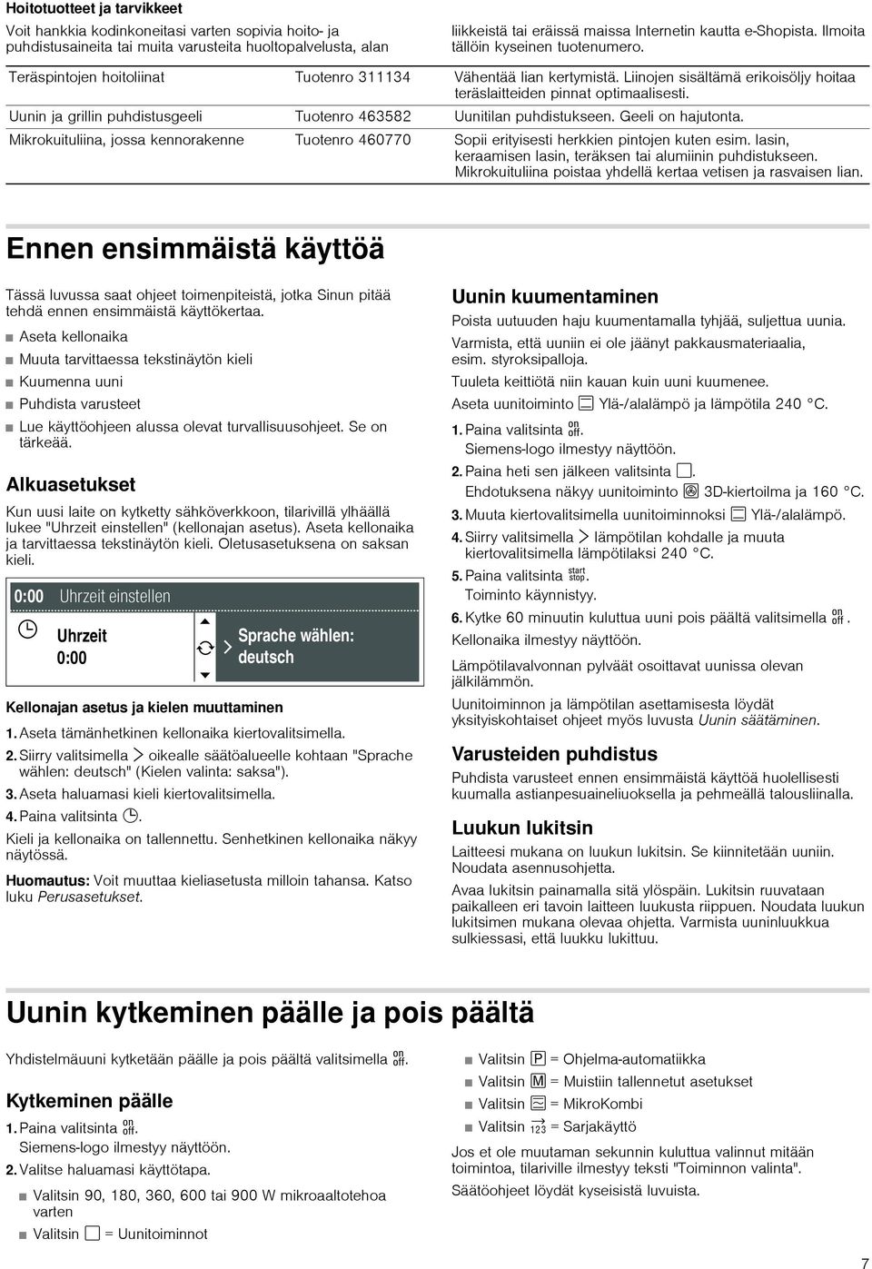 Uunin ja grillin puhdistusgeeli Tuotenro 463582 Uunitilan puhdistukseen. Geeli on hajutonta. Mikrokuituliina, jossa kennorakenne Tuotenro 460770 Sopii erityisesti herkkien pintojen kuten esim.