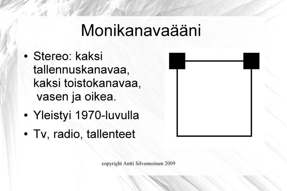 toistokanavaa, vasen ja