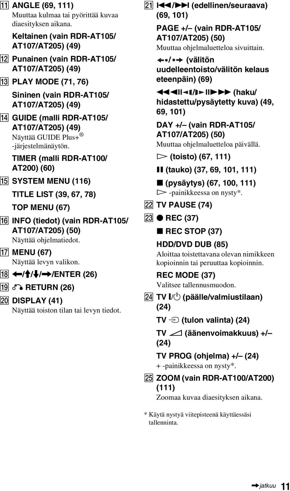 Näyttää GUIDE Plus+ -järjestelmänäytön.