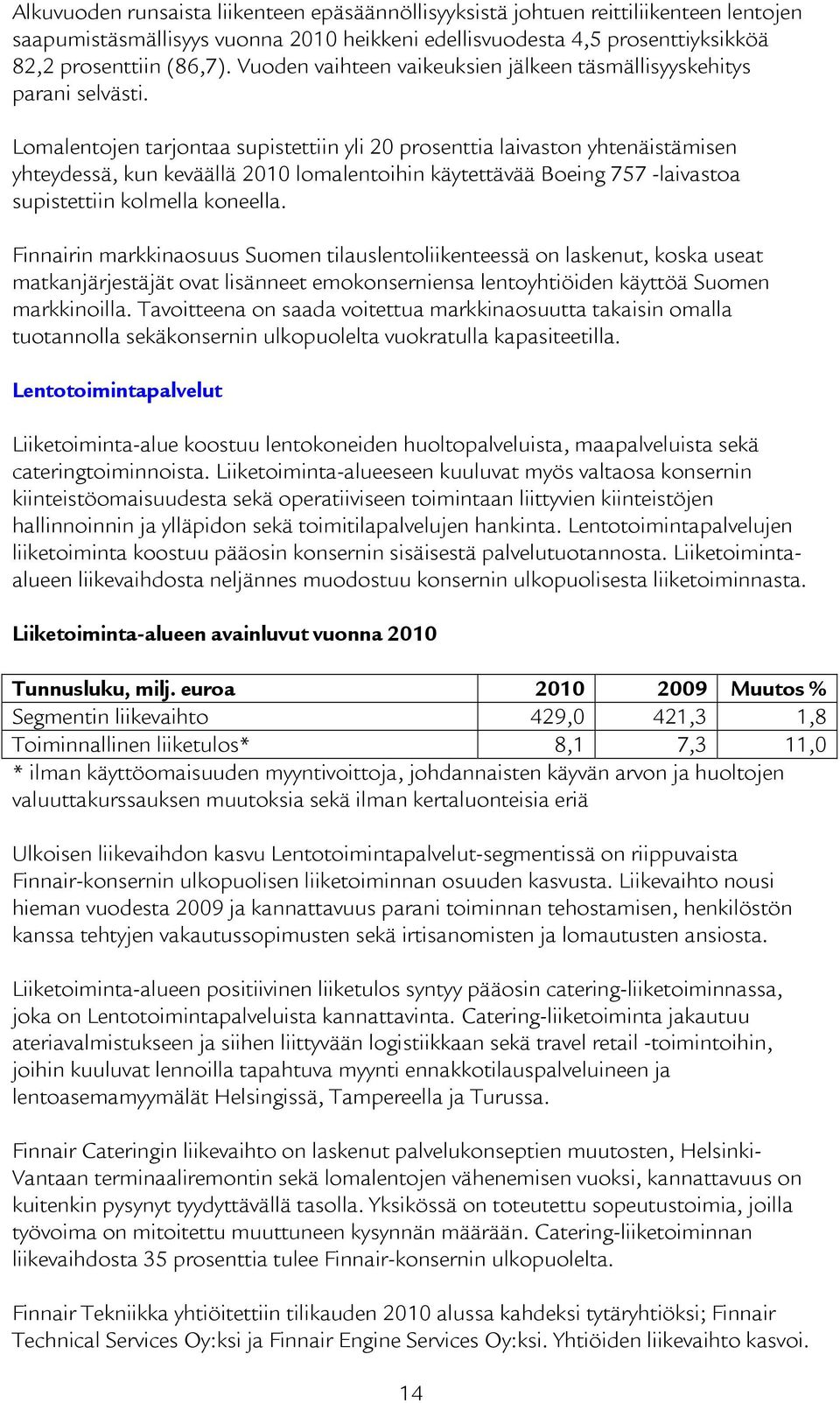 Lomalentojen tarjontaa supistettiin yli 20 prosenttia laivaston yhtenäistämisen yhteydessä, kun keväällä 2010 lomalentoihin käytettävää Boeing 757 -laivastoa supistettiin kolmella koneella.