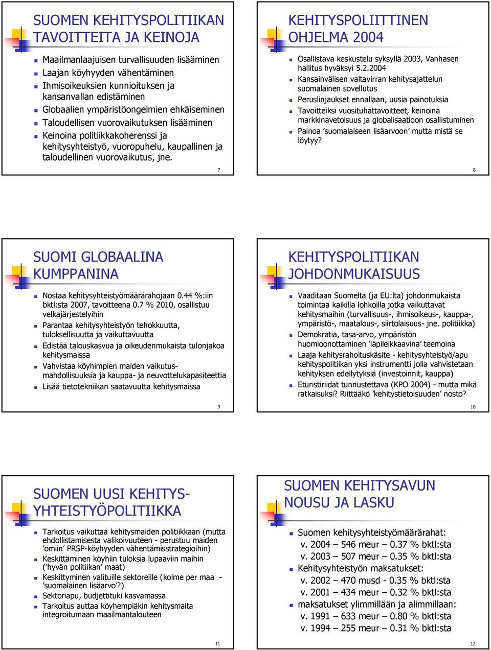 7 KEHITYSPOLIITTINEN OHJELMA 20