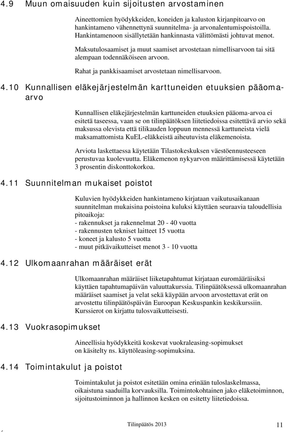 Rahat ja pankkisaamiset arvostetaan nimellisarvoon. 4.