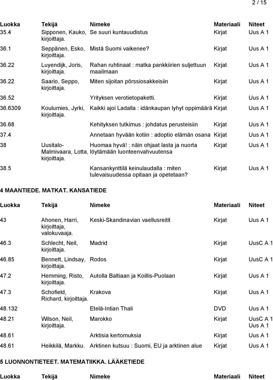 68 Kehityksen tutkimus : johdatus perusteisiin 37.4 Annetaan hyvään kotiin : adoptio elämän osana 38 Uusitalo- Huomaa hyvä!