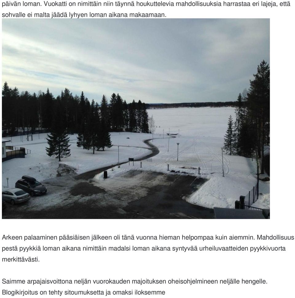 aikana makaamaan. Arkeen palaaminen pääsiäisen jälkeen oli tänä vuonna hieman helpompaa kuin aiemmin.