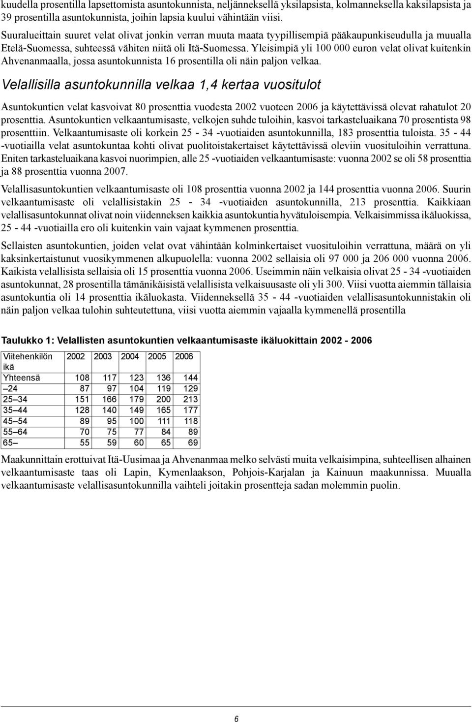 Yleisimpiä yli 100 000 euron velat olivat kuitenkin Ahvenanmaalla, jossa asuntokunnista 16 prosentilla oli näin paljon velkaa.