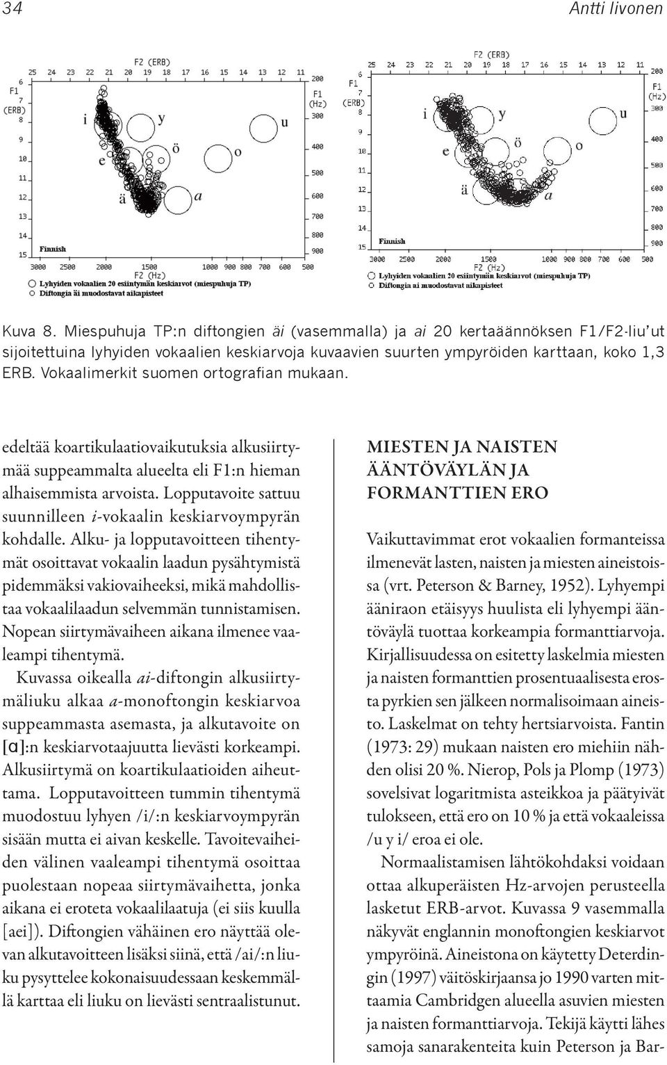 Miespuhuja Vokaalimerkit TP:n diftongien suomen ortografian äi (vasemmalla) mukaan.