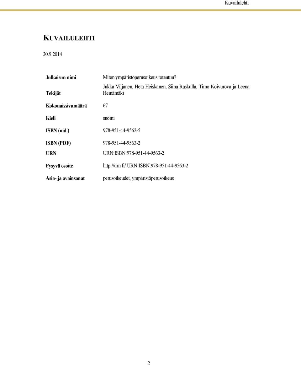 Kieli suomi ISBN (nid.