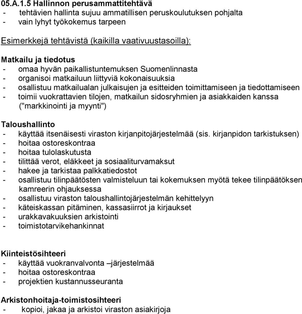 tiedotus - omaa hyvän paikallistuntemuksen Suomenlinnasta - organisoi matkailuun liittyviä kokonaisuuksia - osallistuu matkailualan julkaisujen ja esitteiden toimittamiseen ja tiedottamiseen - toimii