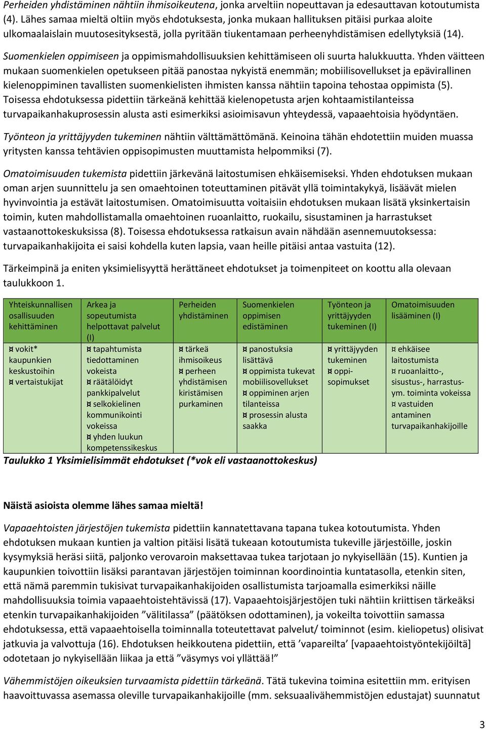 Suomenkielen oppimiseen ja oppimismahdollisuuksien kehittämiseen oli suurta halukkuutta.