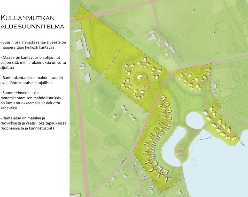 lähtökohtaises rajalliset - Suunnitelmassa uusia rantarakentamisen mahdollisuuksia on luotu muokkaamalla