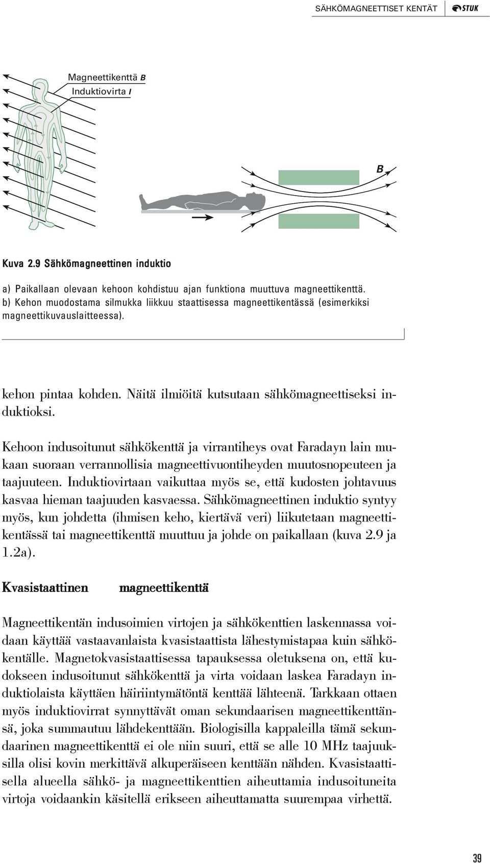 Kehoon indusoitunut sähkökenttä ja virrantiheys ovat Faradayn lain mukaan suoraan verrannollisia magneettivuontiheyden muutosnopeuteen ja taajuuteen.