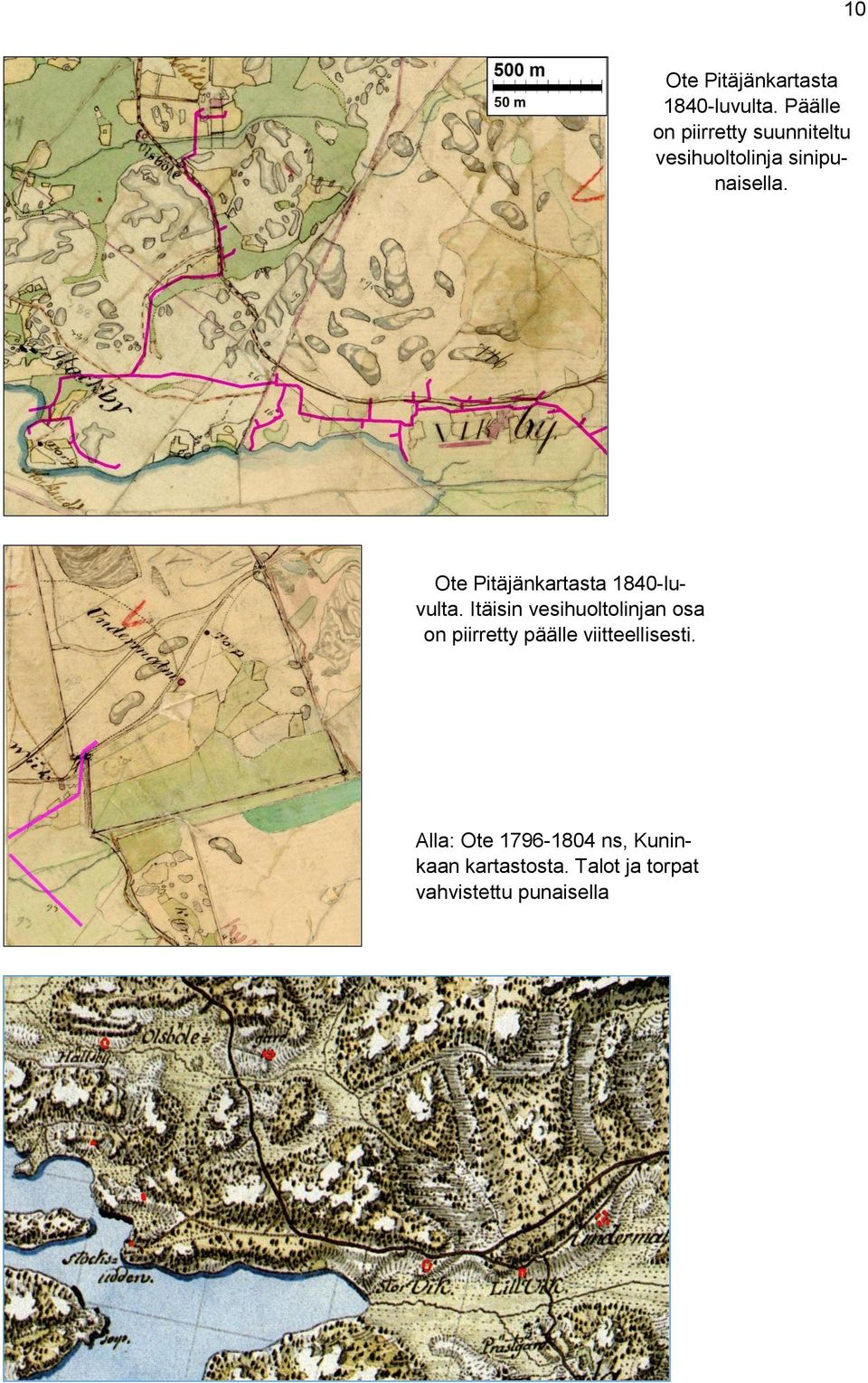 Ote Pitäjänkartasta 1840-luvulta.