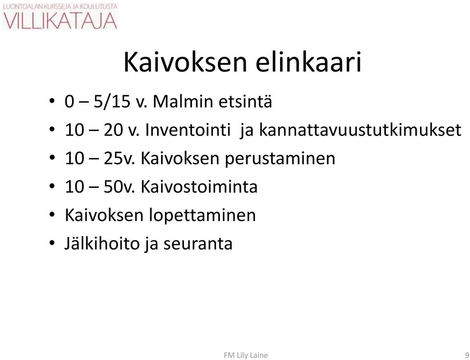 Inventointi ja kannattavuustutkimukset 10 25v.