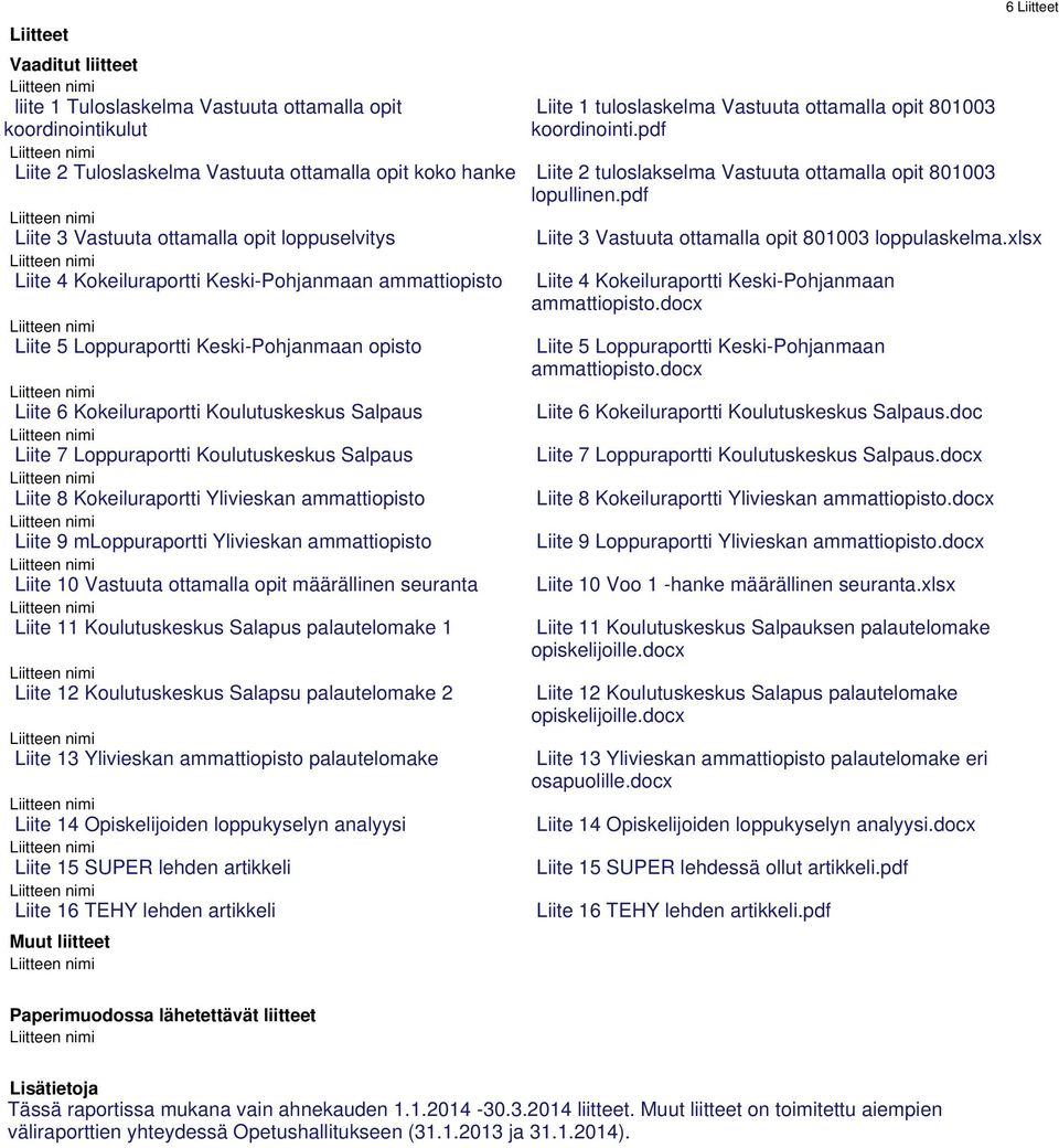 pdf Liite 3 Vastuuta ottamalla opit loppuselvitys Liite 3 Vastuuta ottamalla opit 801003 loppulaskelma.