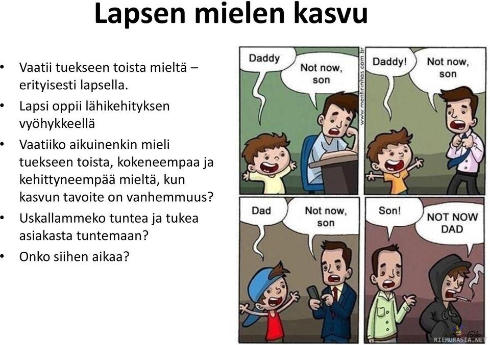 tuekseen toista, kokeneempaa ja kehittyneempää mieltä, kun kasvun tavoite