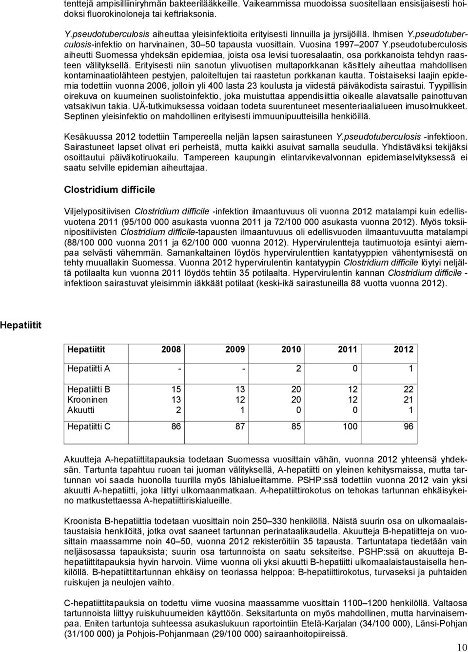 pseudotuberculosis aiheutti Suomessa yhdeksän epidemiaa, joista osa levisi tuoresalaatin, osa porkkanoista tehdyn raasteen välityksellä.