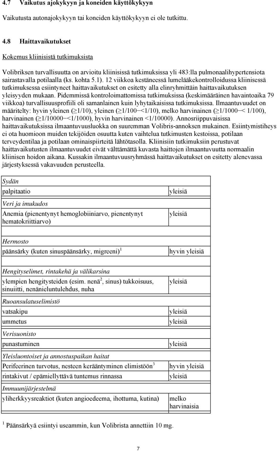 12 viikkoa kestäneessä lumelääkekontrolloidussa kliinisessä tutkimuksessa esiintyneet haittavaikutukset on esitetty alla elinryhmittäin haittavaikutuksen yleisyyden mukaan.