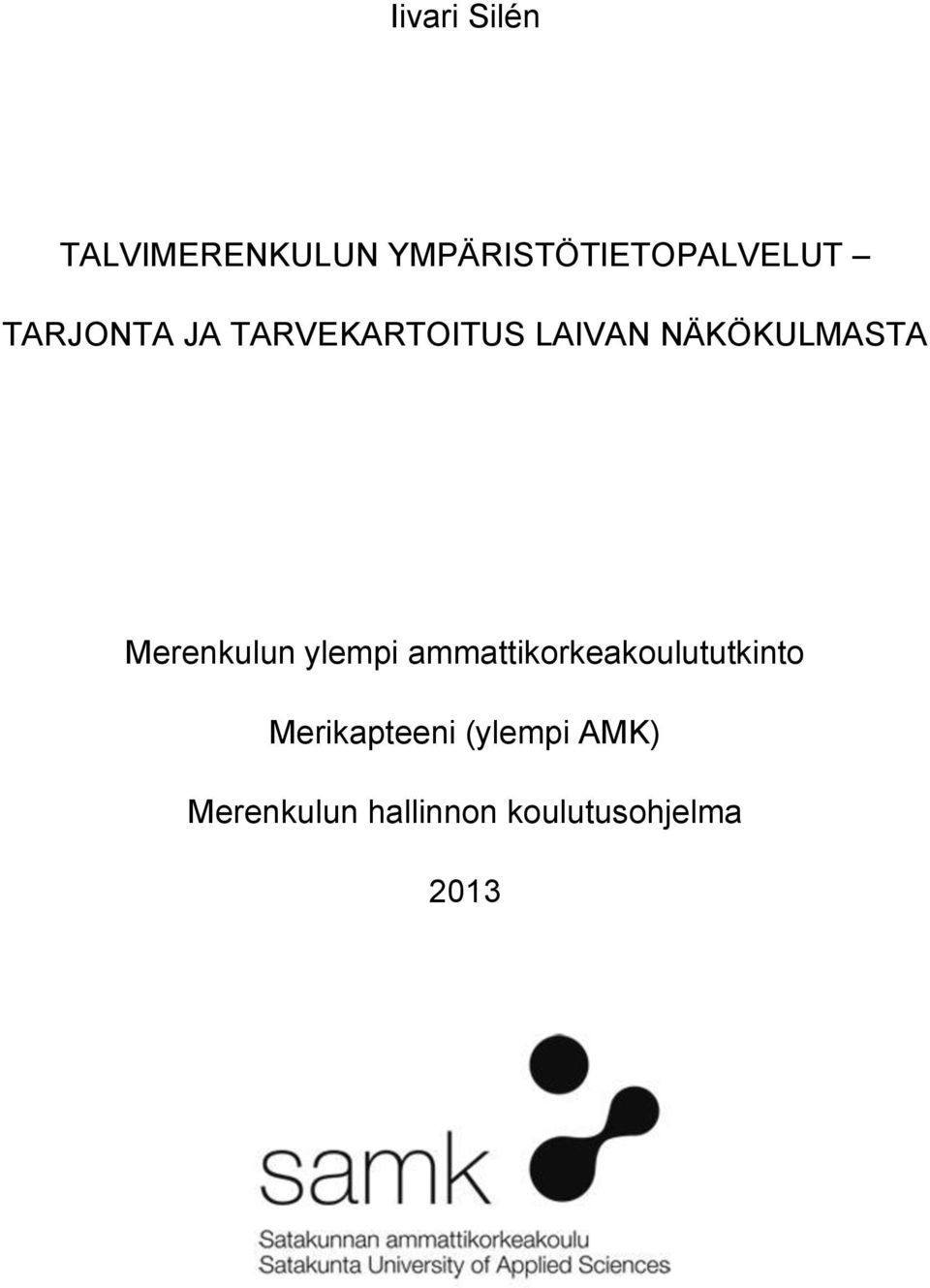 Merenkulun ylempi ammattikorkeakoulututkinto
