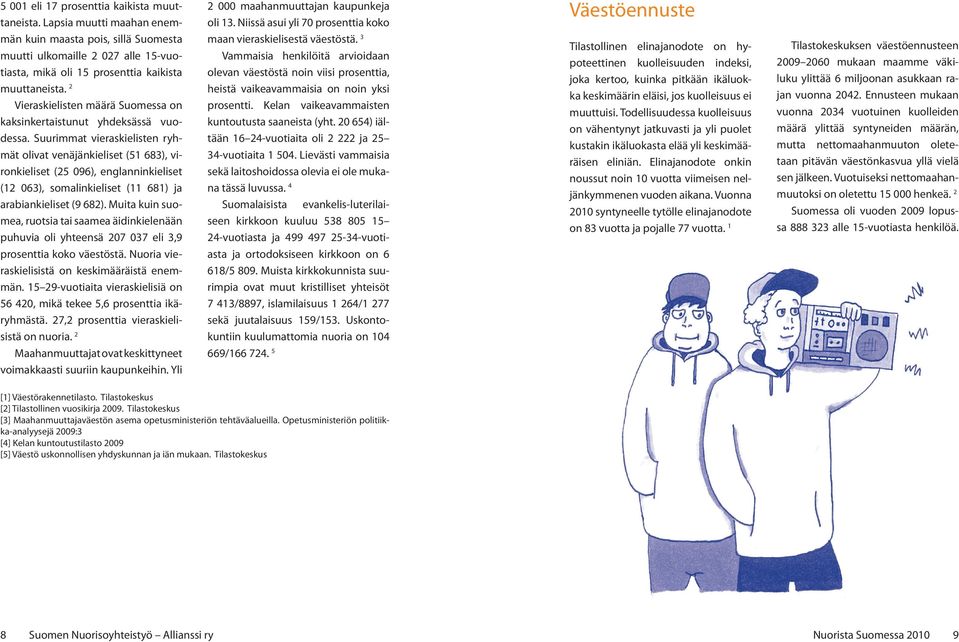 Suurimmat vieraskielisten ryhmät olivat venäjänkieliset (51 683), vironkieliset (25 096), englanninkieliset (12 063), somalinkieliset (11 681) ja arabiankieliset (9 682).