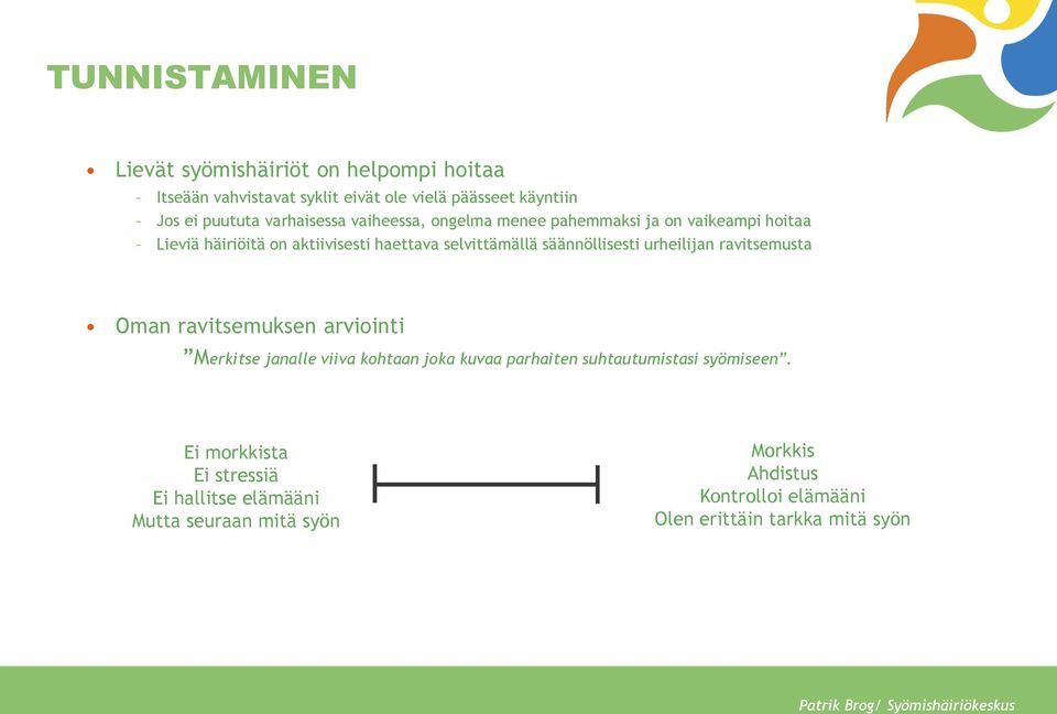 ravitsemusta Oman ravitsemuksen arviointi Merkitse janalle viiva kohtaan joka kuvaa parhaiten suhtautumistasi syömiseen.