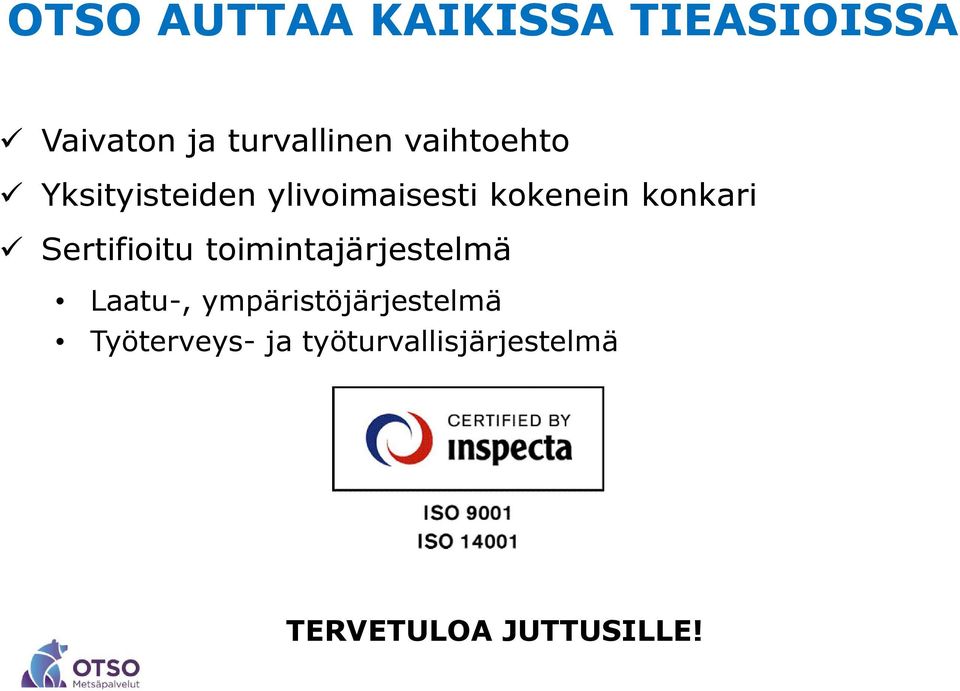 Sertifioitu toimintajärjestelmä Laatu-,