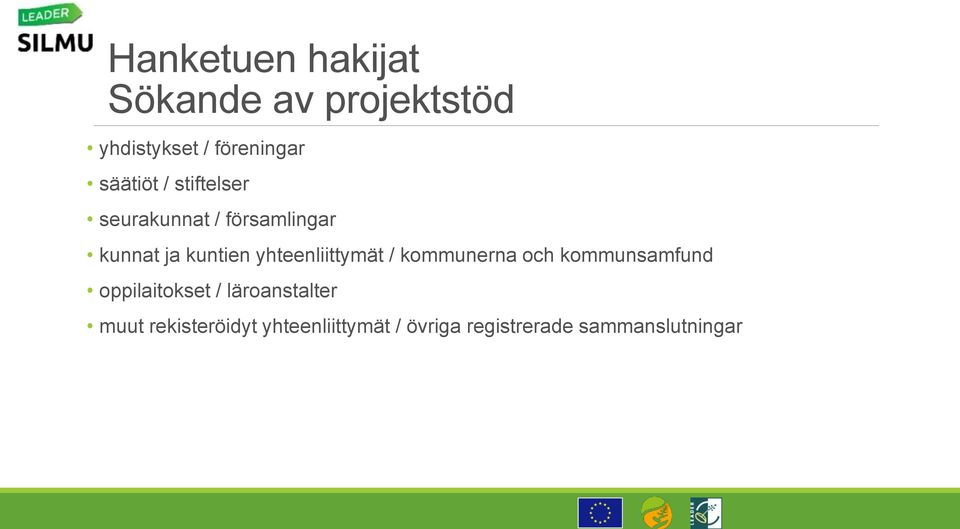 yhteenliittymät / kommunerna och kommunsamfund oppilaitokset /