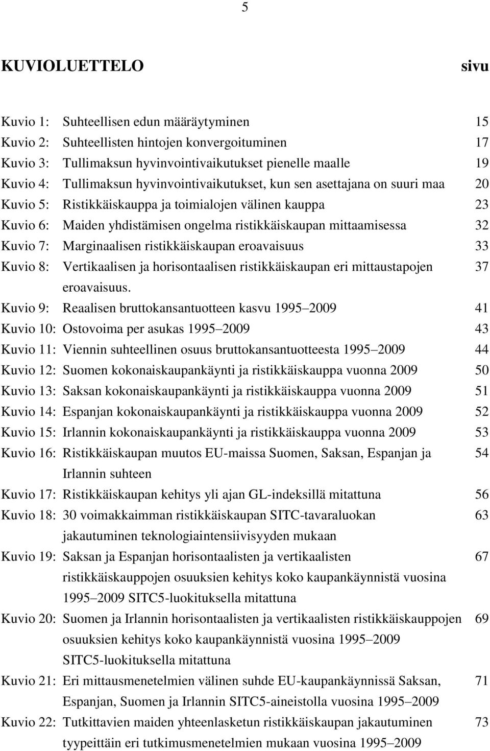 32 Kuvio 7: Marginaalisen ristikkäiskaupan eroavaisuus 33 Kuvio 8: Vertikaalisen ja horisontaalisen ristikkäiskaupan eri mittaustapojen 37 eroavaisuus.