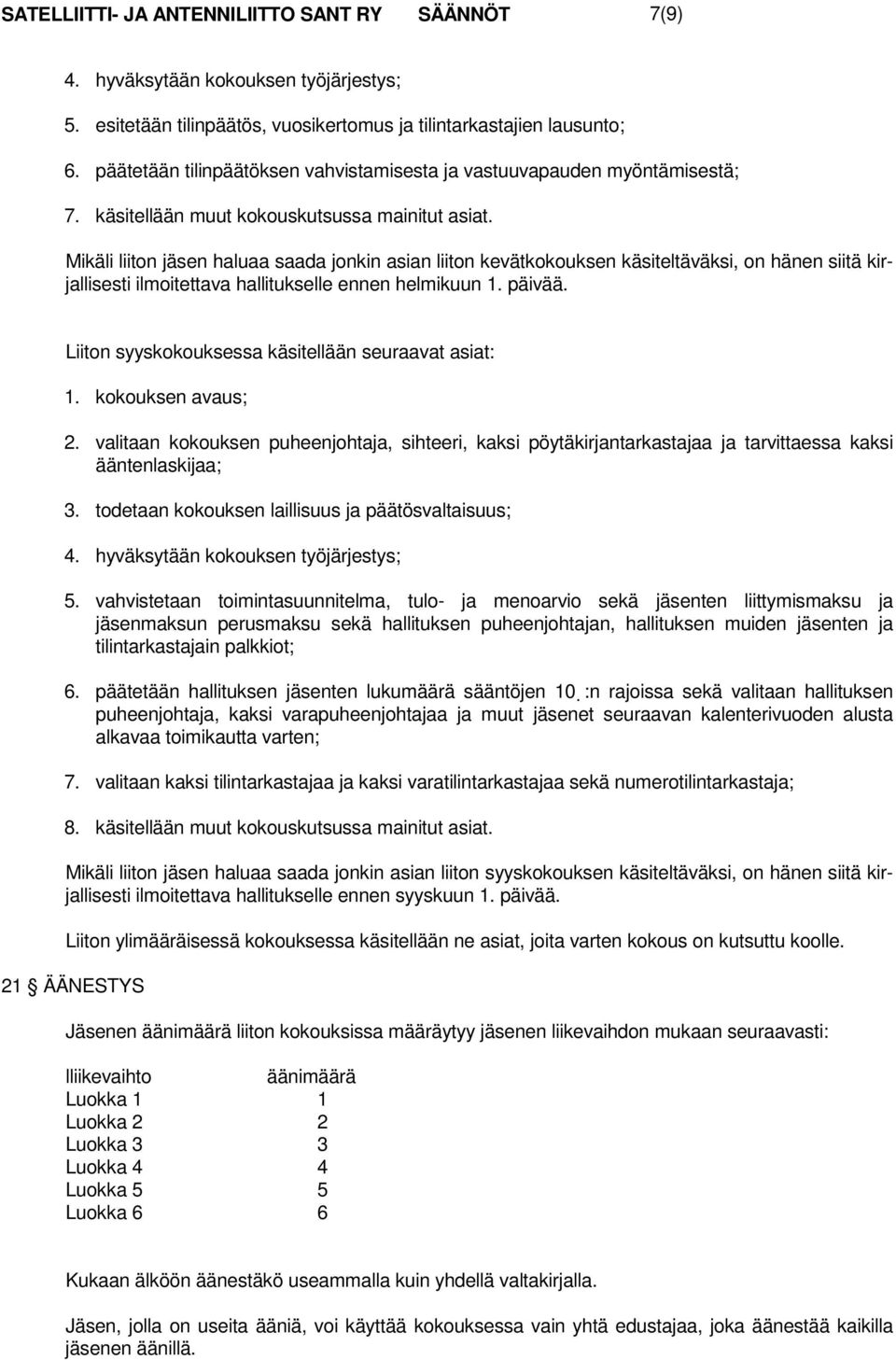 Mikäli liiton jäsen haluaa saada jonkin asian liiton kevätkokouksen käsiteltäväksi, on hänen siitä kirjallisesti ilmoitettava hallitukselle ennen helmikuun 1. päivää.