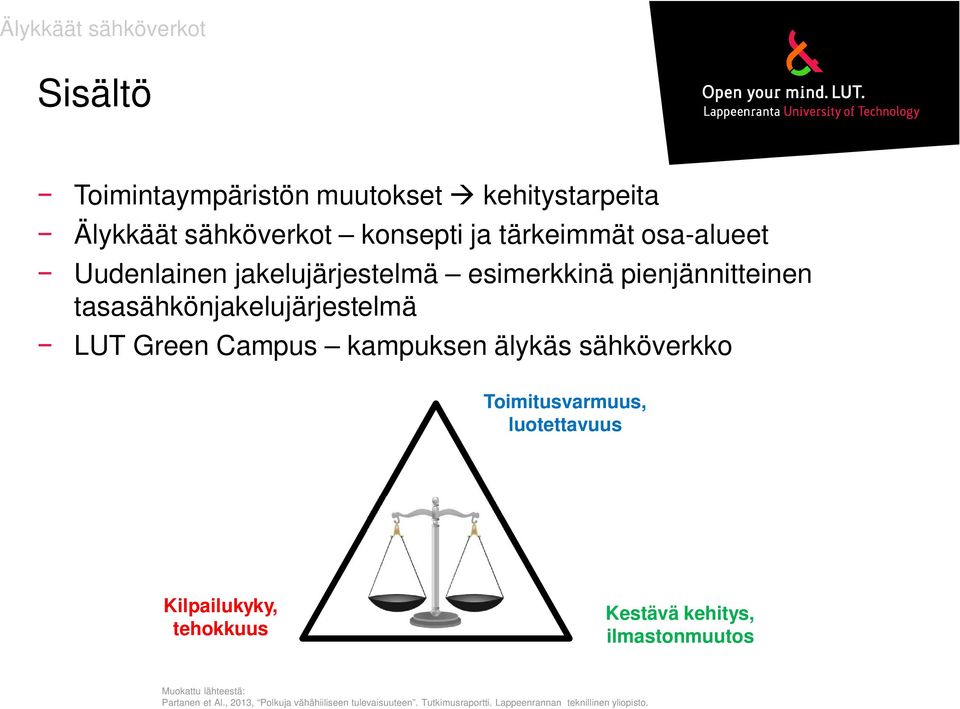 älykäs sähköverkko Toimitusvarmuus, luotettavuus Kilpailukyky, tehokkuus Kestävä kehitys, ilmastonmuutos Muokattu