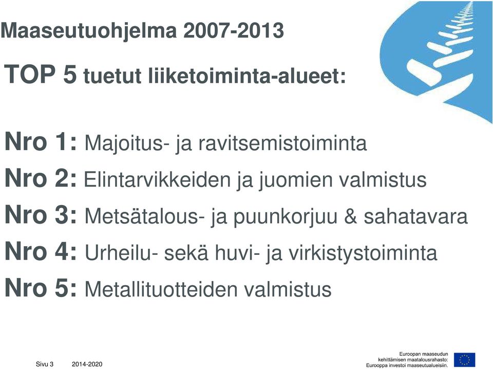 valmistus Nro 3: Metsätalous- ja puunkorjuu & sahatavara Nro 4: