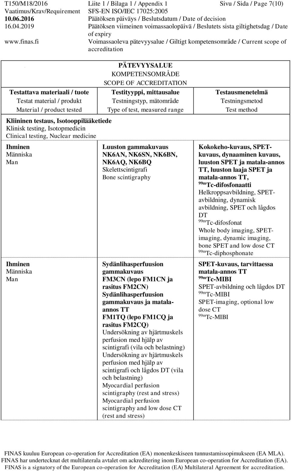 Tc-difosfonaatti Helkroppsavbildning, SPETavbildning, dynamisk avbildning, SPET och lågdos DT 99m Tc-difosfonat Whole body imaging, SPETimaging, dynamic imaging, bone SPET and low dose CT 99m
