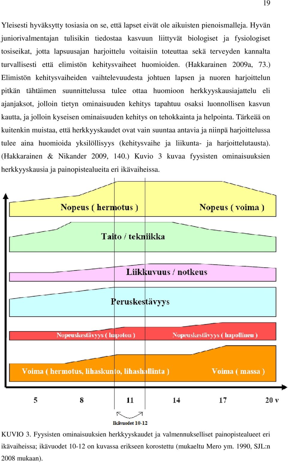 elimistön kehitysvaiheet huomioiden. (Hakkarainen 2009a, 73.